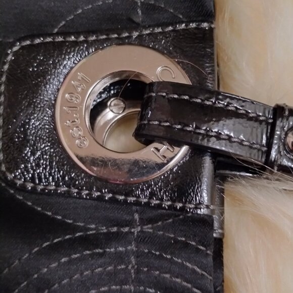 Coach Alex Signature Sateen Tote with Patent Leather Trim - Picture 9 of 14